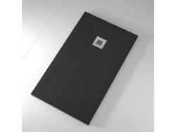 Plato De Ducha Pizarra Onda Negro 100x210 Cm Rejilla Inox Rejilla Acero Inox.