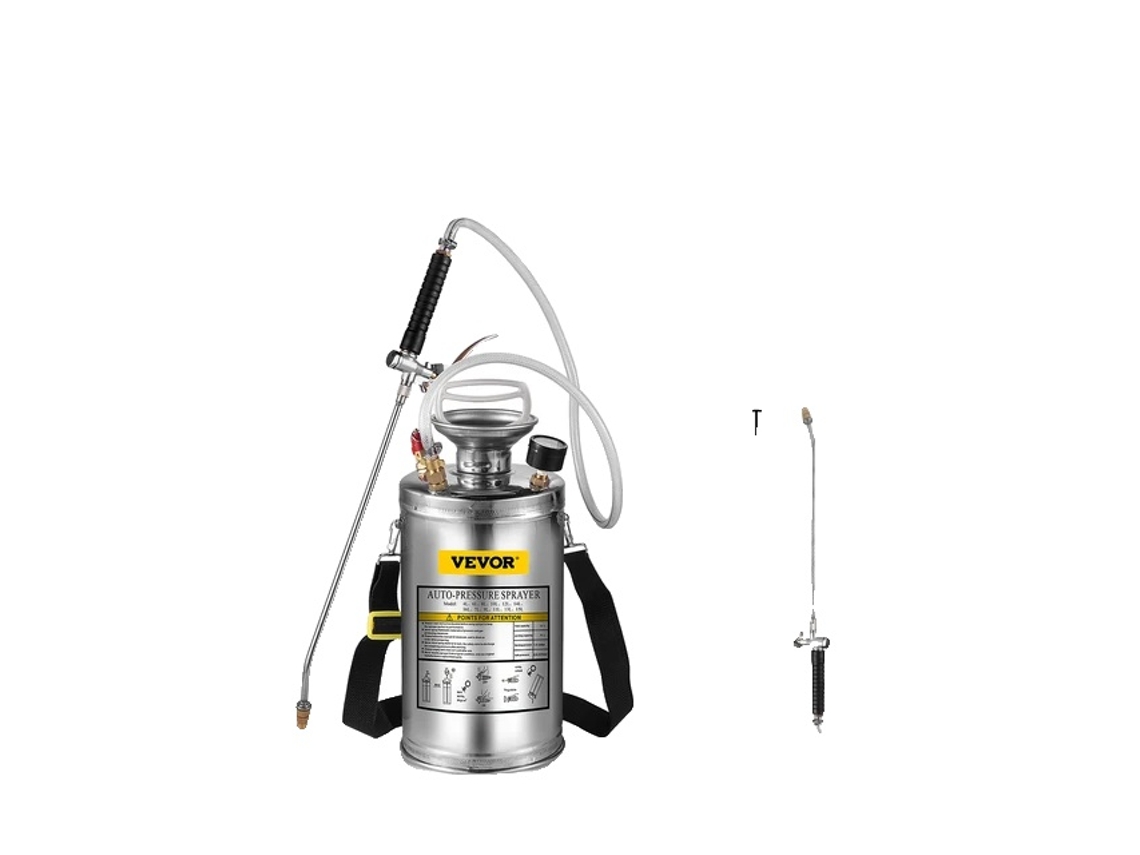 Rociador manual de acero inoxidable Vevor, boquilla ajustable, múltiples capacidades, 6 l (1,5 galones) OEM