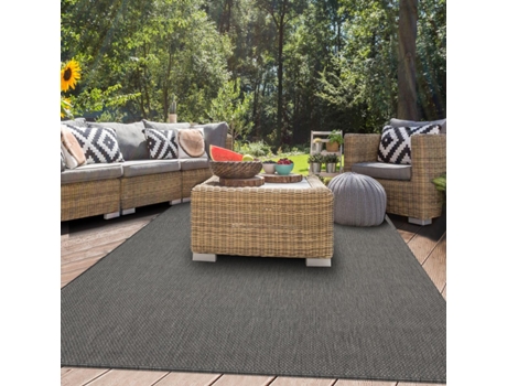 Alfombra JADOREL (160 x 220 - Poliprolileno - Gris)