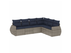 Maison Exclusive - Conjunto De Sofá De Jardín De 6 Piezas Con Cojines, Poliratán Gris