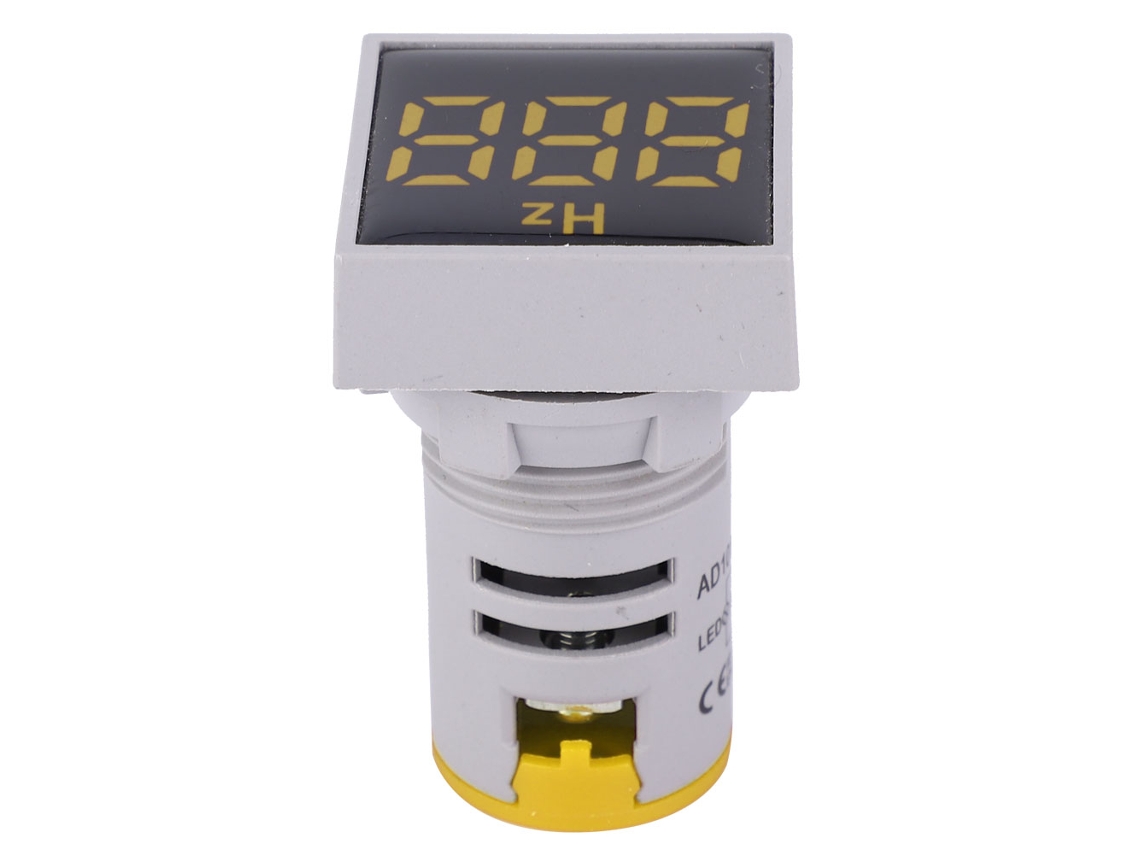 Luz Indicadora Led Con Pantalla Digital Cuadrada, Medidor De Frecuencia, Ac100~380v 20~75hz, Amarillo