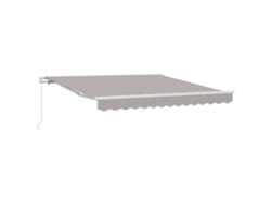 Toldo retráctil gris claro de 350x250 cm, poliéster y aluminio HARLANV1