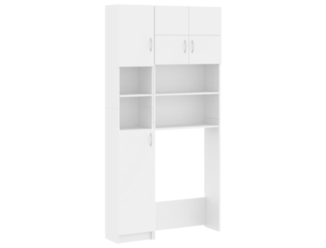 vidaXL Conjunto de armario para lavadora aglomerado blanco