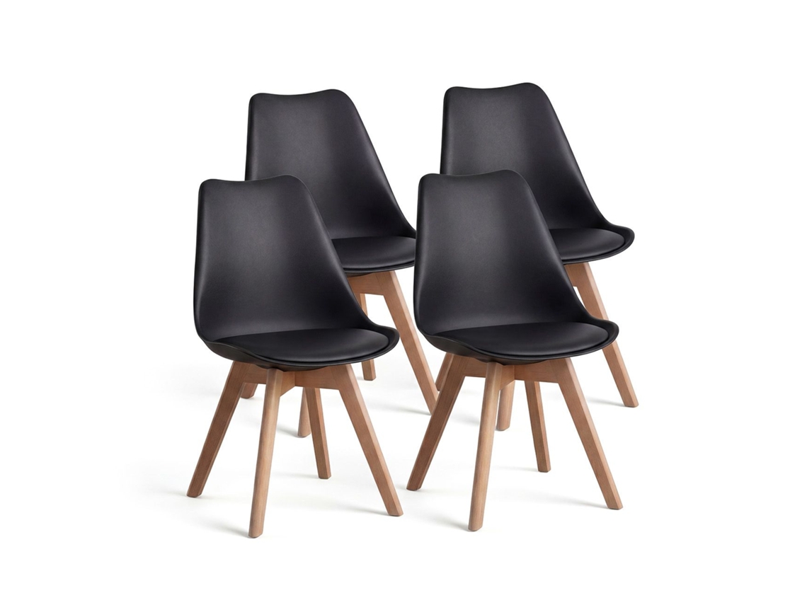 Pack 4 Sillas de Comedor 83x49 cm Beench Negro 41x83x49 cm