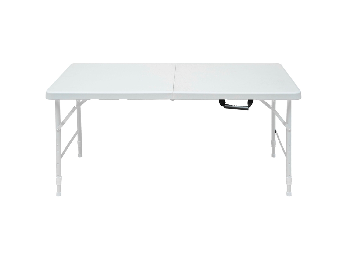 Mesa De Camping Plegable Ajustable De 125 Cm, Blanca.