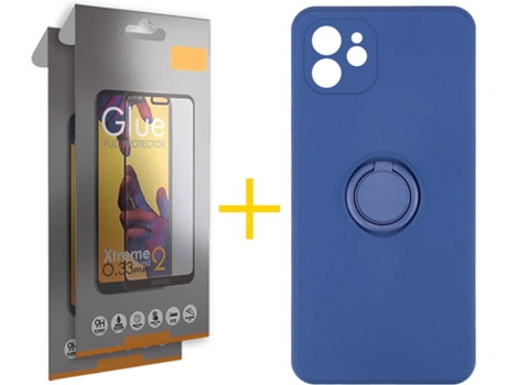Carcasa + 2 Protectores de Pantalla para iPhone 12 Mini SKYHE Azul Oscuro