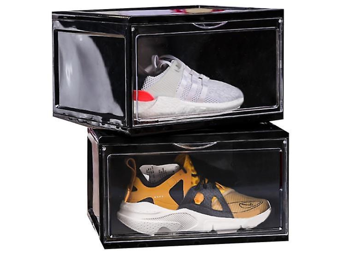 Organizador de zapatos para guardar zapatos - Cajas de zapatos apilables de plástico transparente