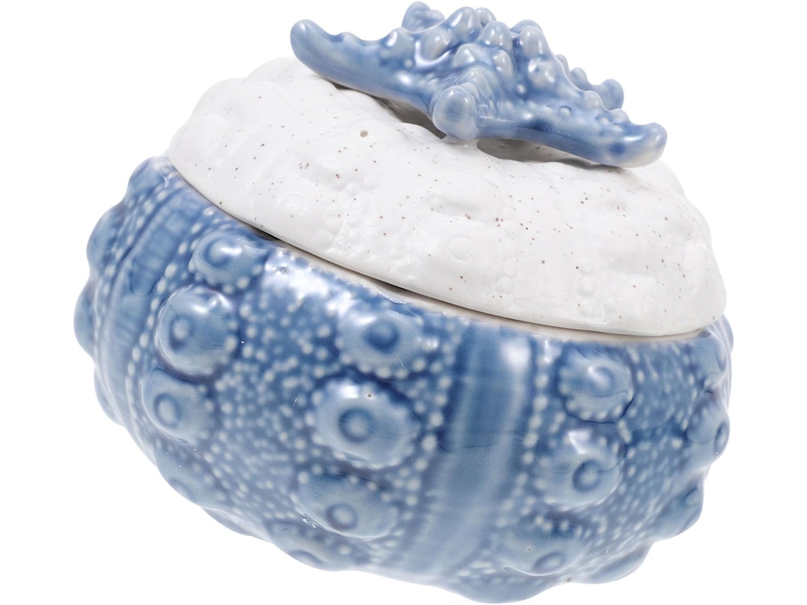 Joyería Fácil Limpiar Cerámica Resistente Calor Estilo Océano Cocina Restaurante Caja Tapa Azul Al