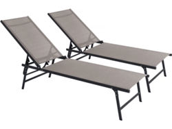 Juego de 2 tumbonas metálicas Sublima 180 x 54 x 104 cm Taupe Habitat Et Jardin