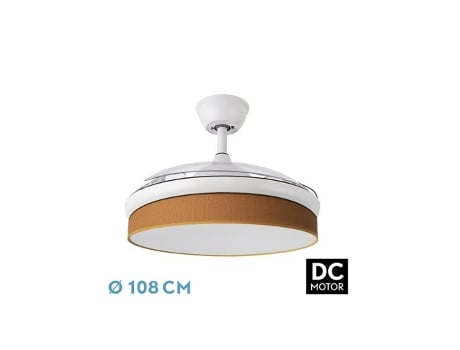 Ventilador DC Moda 72W Blanco/Naranja 3 Aspas FABRILAMP
