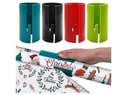 Cortador deslizante de papel para envolver regalos, paquete de 4. Cortador de rollos portátil para envolver regalos de Navidad y cumpleaños. Aeuzwr
