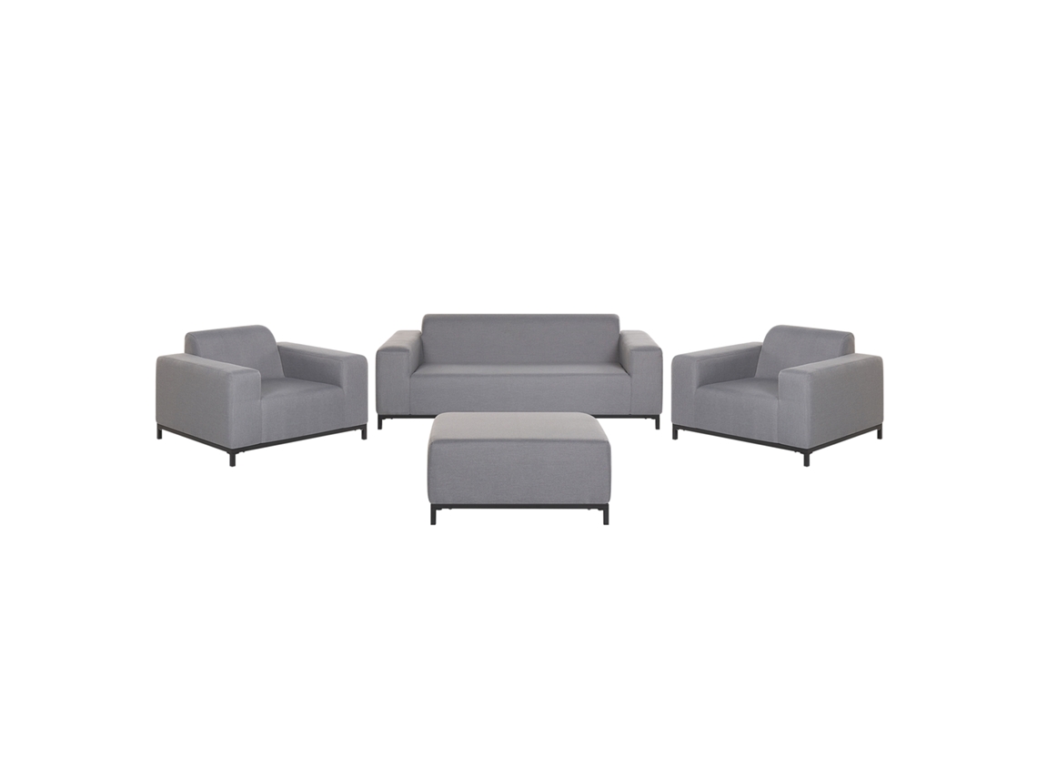 Conjunto de jardín 5 plazas de poliéster gris/negro BELIANI Rovigo