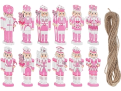 Juego 24 Adornos Navideños Madera Forma Cascanueces Figuras Colgantes Soldados 8 Árbol Navidad Tradicionales