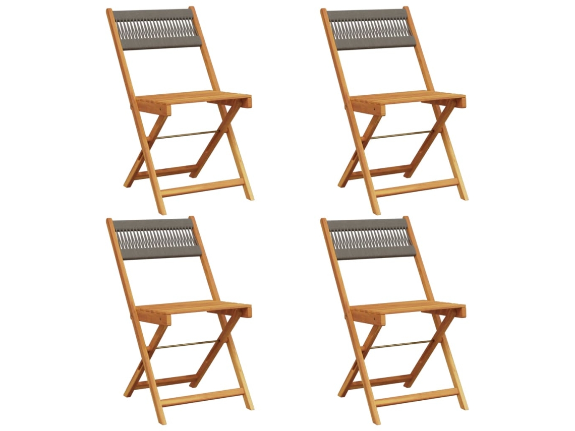 Maison Exclusive - Sillas De Jardín Reclinables 4 Uds Madera Maciza Acacia Gris