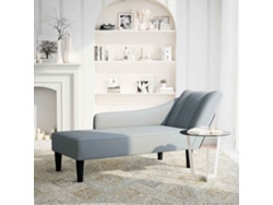 Chaise longue con reposabrazos derecho en tela gris claro Wsd614604 Lovely Home