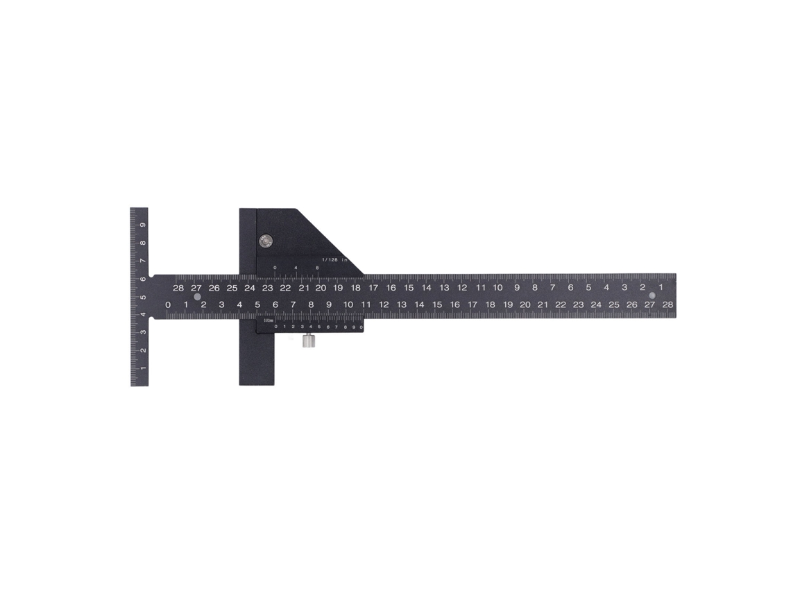 Regla en forma de T de aleación de aluminio de 0 a 280 mm para carpintería con escala y marcas precisas.