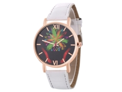 Reloj De Pulsera Informal Para Estudiantes, De Cuero Sencillo, De Cuarzo, Unisex, Blanco.