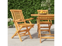 Sillas de jardín plegables (2 unidades, 56 x 63 x 90 cm), teca maciza, DKD Home Decor
