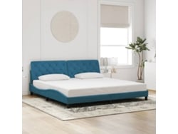 Estructura De Cama Sin Colchón Terciopelo Azul 200x200 Cm