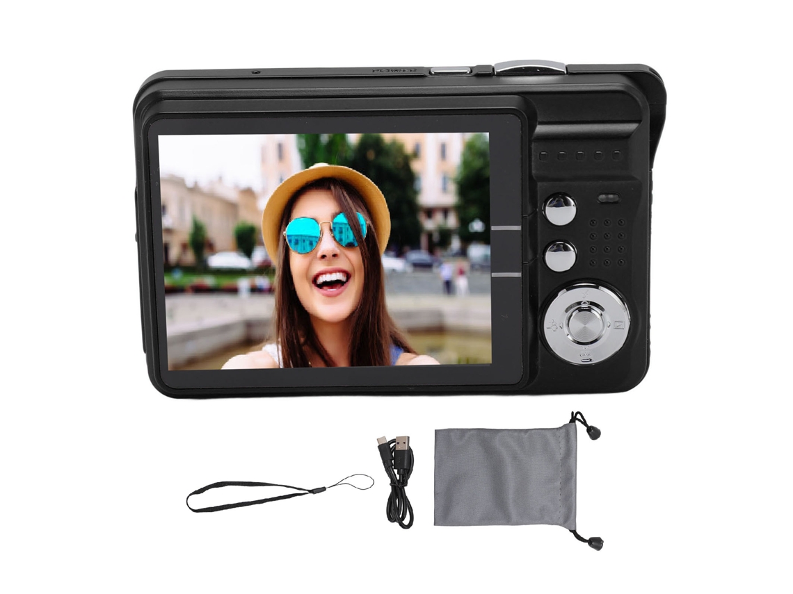 Cámara Digital 4k 48mp Con Pantalla 2.7 Pulgadas 8x Zoom Autofoco Belleza Automática Antivibración Luz De Relleno Para Adolescentes Niños Negro