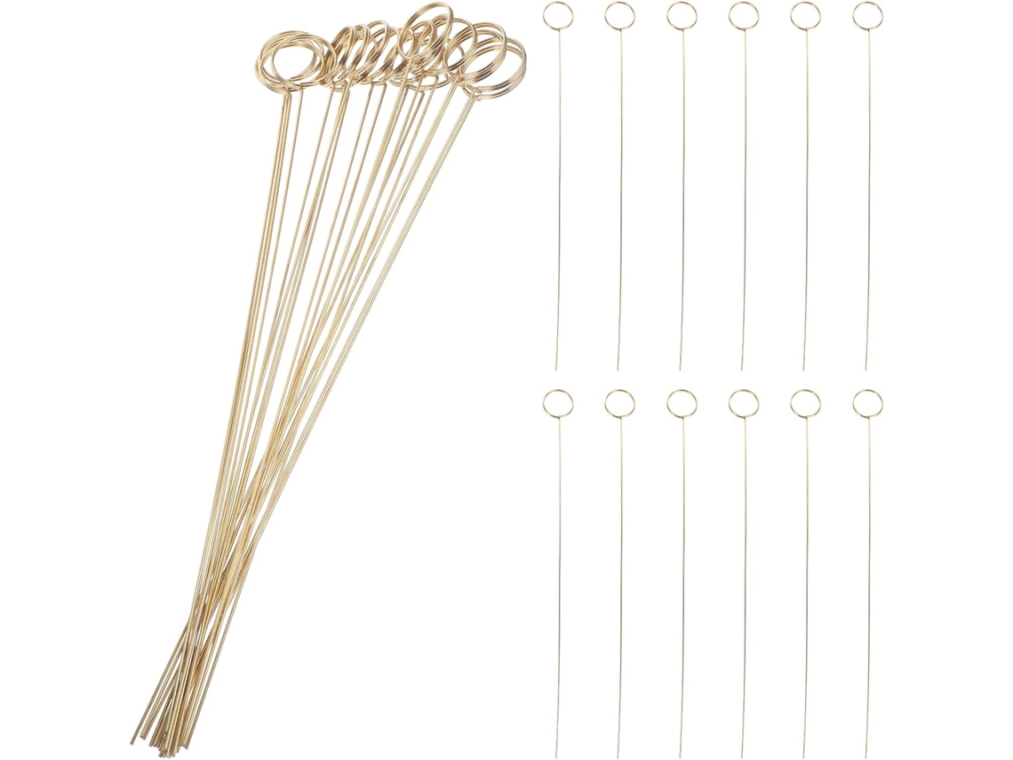 Portatarjetas Diseño Creativo Resistente Juego 40 Clips Redondos Metal Estampado Floral Dorado Reutilizables