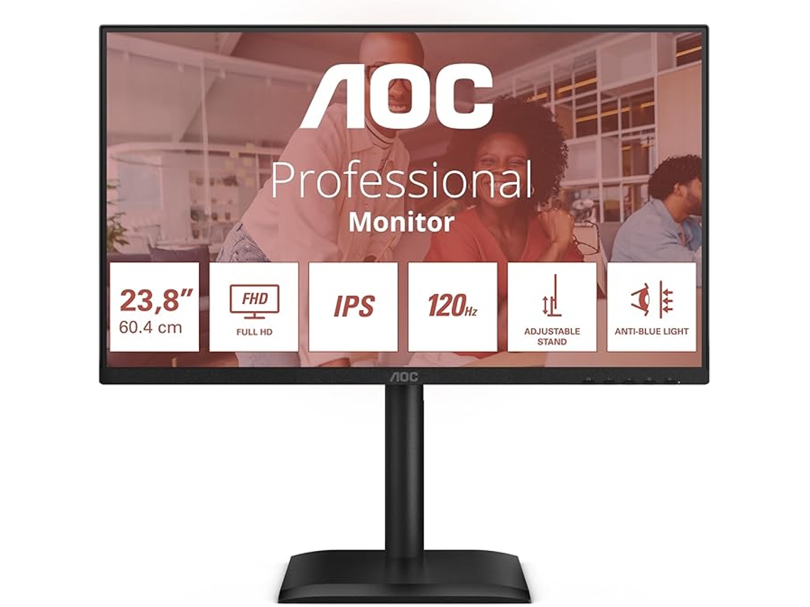Monitor Fhd 24e4u de 24 pulgadas, 120hz, Ips, Mprt de 1ms, sincronización adaptativa, modo HDR, Höhenverstellung (1920x1080, hdmi 1x 1.4, Aoc
