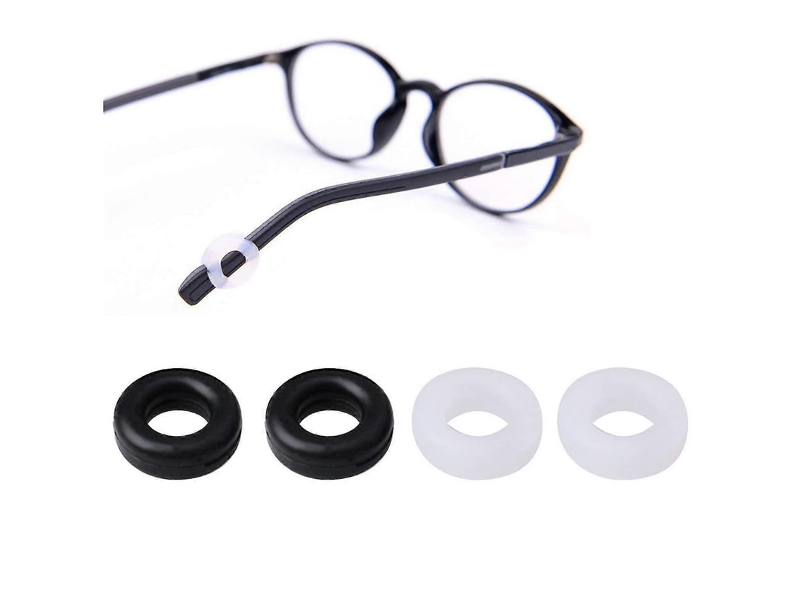 10 pares de ganchos de silicona para gafas, redondos, antideslizantes, blancos y negros, Rosewell