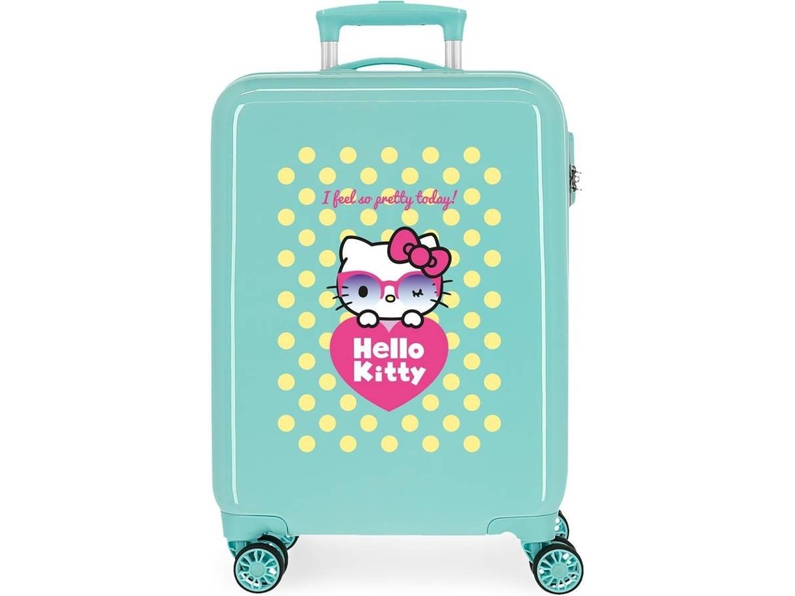 Maleta de Viaje HELLO KITTY Pretty Glasses (Cabina - Verde - 38 x 55 x 20 cm)