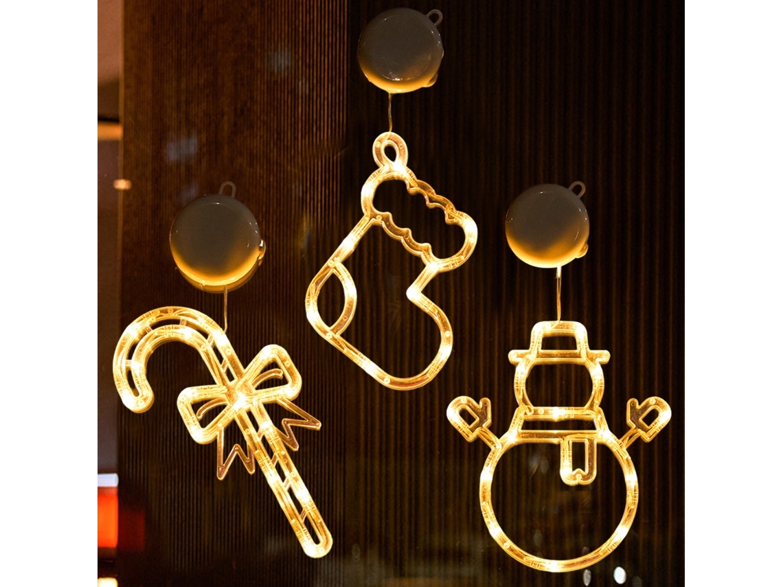 Luces Navideñas Led Verdes Con Ventosa Para Ventanas, Figura De Papá Noel Colgante, Bajo Consumo Energético, Diseño Moderno Y Ergonómico, Pa