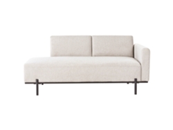 Chaise Longue Beliani Savasse de lino sintético color crema 170x85x78