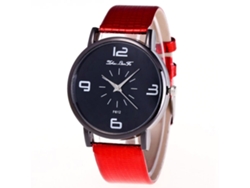 Reloj De Pulsera De Cuarzo Casual Para Hombre Y Mujer Zhoulianfa Rojo
