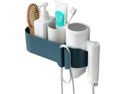 Soporte de pared para secador de pelo, organizador de cabello, caja de almacenamiento de cabello con almacenamiento GOKOCO