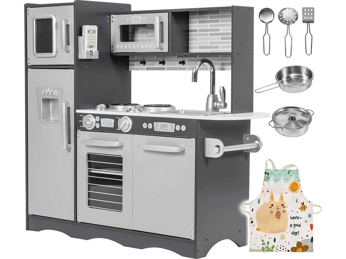 Cocina de Jugar MAMABRUM Baby Toys Play Kitchen Gris (Edad Mínima: 3 Años - 93 x 30 x 83 cm)
