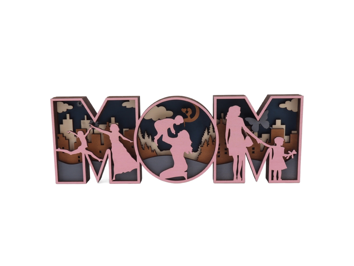 2026-letras Decorativas De Madera Para Día De La Madre, Signo Mom Con Forma Bonita Y Exquisita, Adorno Para Escritorio L