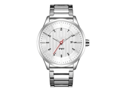 Reloj Hombre Redondo Correa Acero Inoxidable Resistente Al Agua Cuarzo Analógico