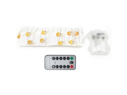 Guirnalda de luces con forma de conejito, 20 LED, 2 m de largo, con control remoto, decoración de Pascua, luz blanca cálida para el hogar y fiestas.