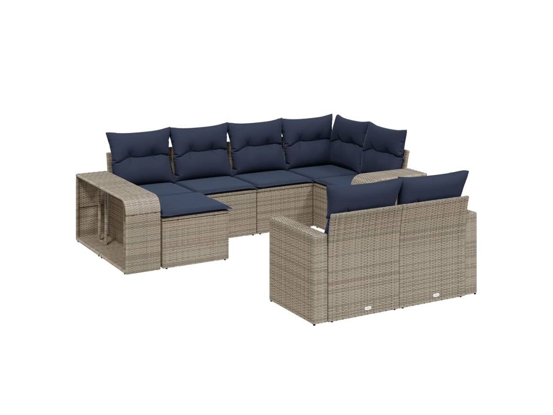 Maison Exclusive - Conjunto De Sofá De Jardín De 10 Piezas Con Cojines, Poliratán Gris