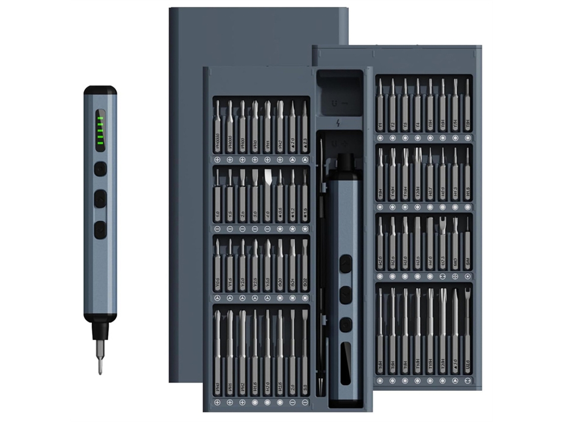 Juego De Destornilladores Eléctricos Magnéticos 68 En 1 Con 5 Puntas De Precisión Y Control De Par.