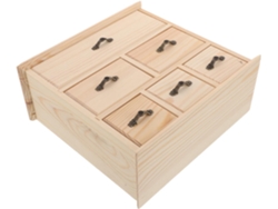 Mini Caja De Almacenamiento De Madera De 6 Cajones Para Oficina