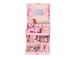 Ats-caja De Joyería Para Niñas Con Accesorios De Joyería Y Pelo, Organizador De Juguetes Para Vestirse