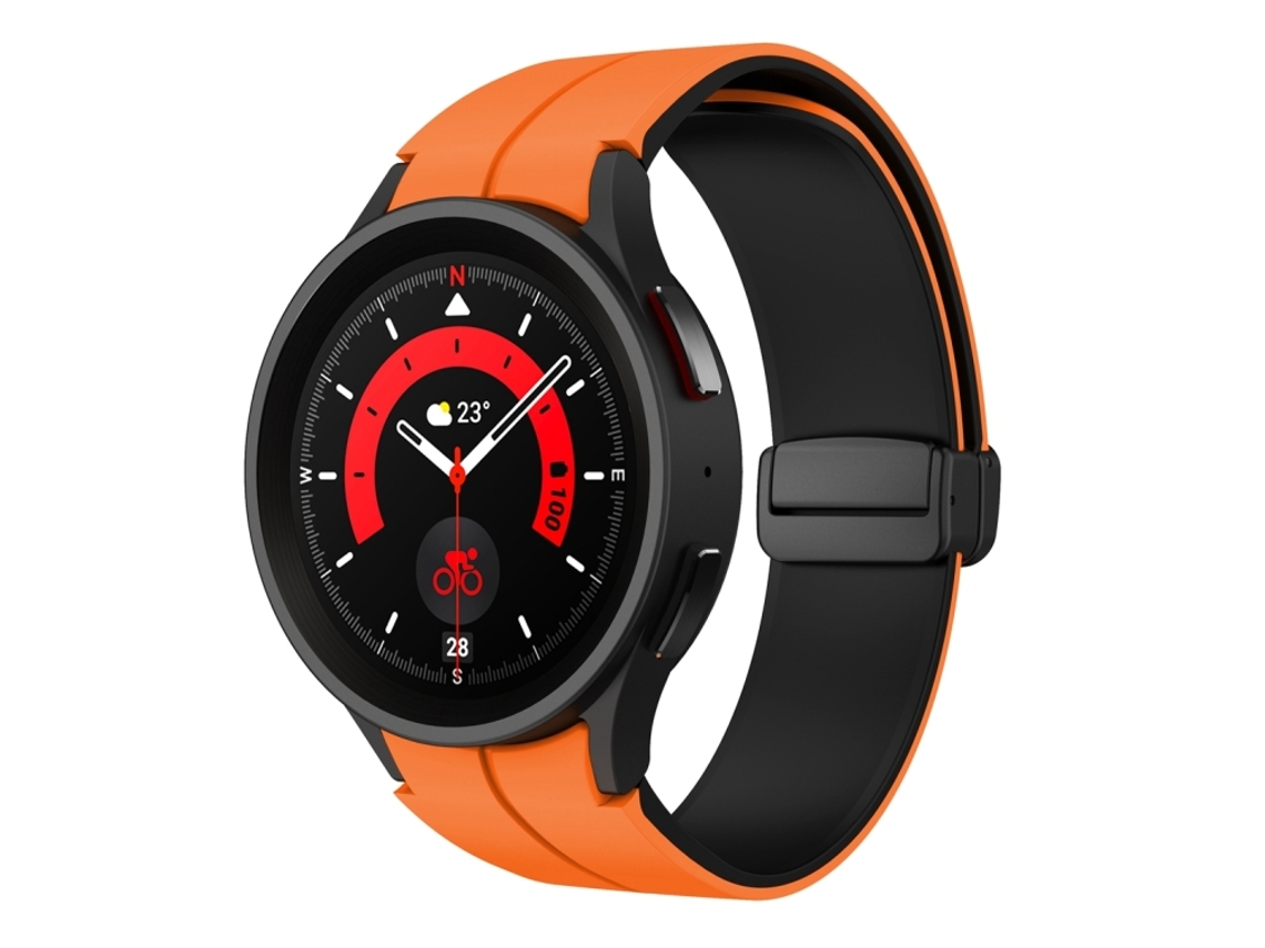 Correa de silicona bicolor para Samsung Galaxy Watch 6 / 6 Classic con cierre magnético plegable.