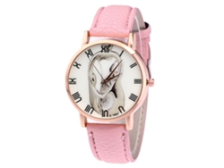 Reloj De Pulsera Analógico De Aleación Con Esfera Redonda, Movimiento De Cuarzo, Moderno Para Hombres Y Mujeres, Color Rosa.