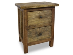 Mesita de Noche Reciclada Madera Macizo Marrón (40x30x51cm)