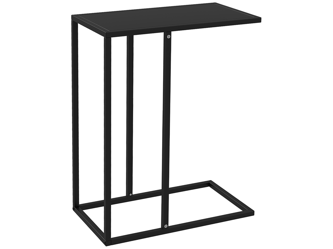 Mesa Auxiliar Forma C Acero Mesa Portátil Sofá Dormitorio Oficina Negro
