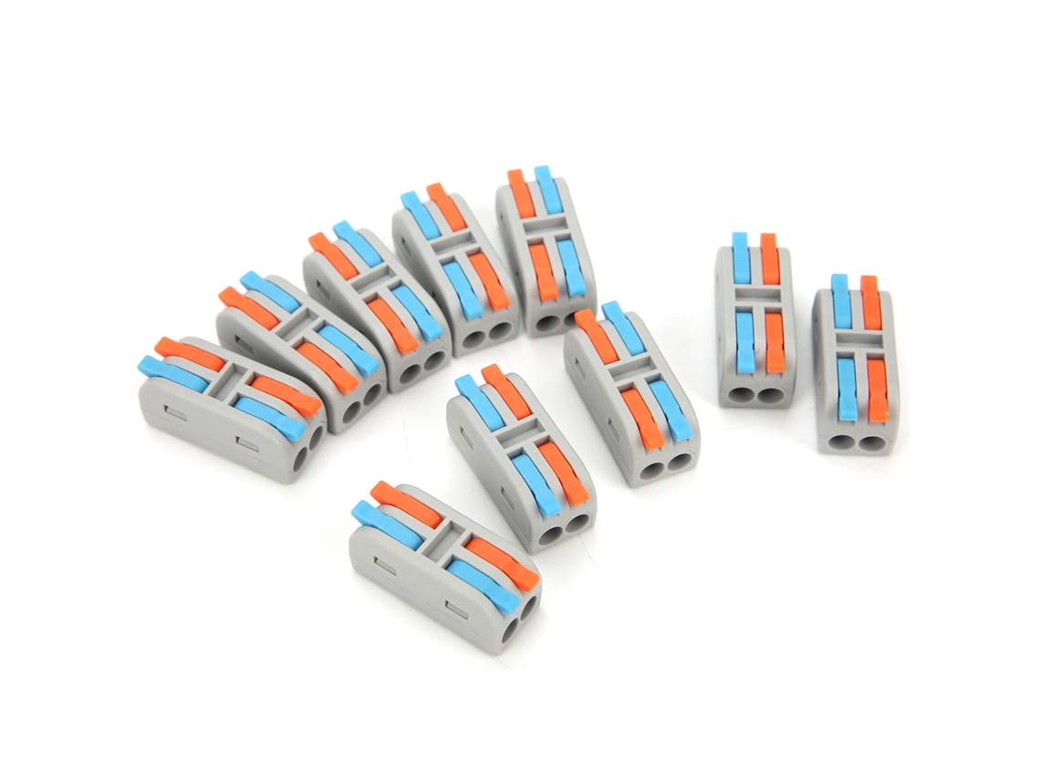10 Conectores De Cable Levernut 2in2out, Bloque De Terminales Rápidos 0,08-4mm² 250v Pa