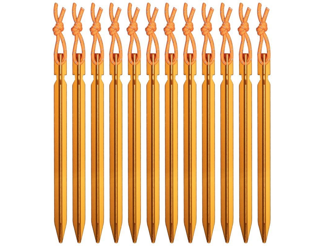 2026-12 Clavos De Tienda Y, Clavijas De Camping Resistentes Con Cuerda Reflectiva 18cm Aluminio Ligero