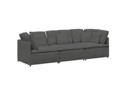 Sofá modular con cojines en tejido de pana gris oscuro MAISON EXCLUSIVE