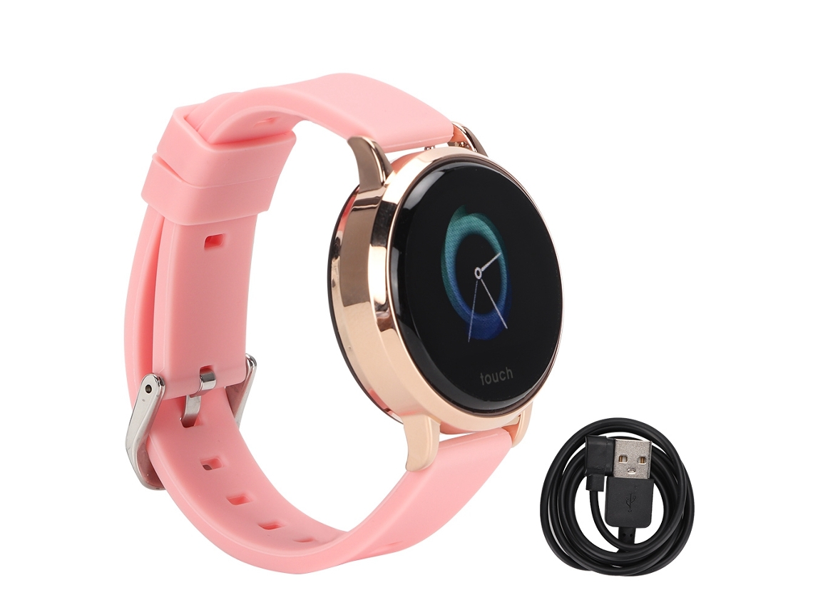 Pulsera Inteligente Ip68 Resistente Al Agua, Podómetro, Monitor De Frecuencia Cardíaca Y Presión Arterial, Color Rosa