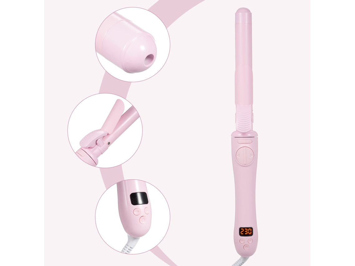 Plancha De Rizado Eléctrica Rotatoria De Porcelana Automática Para Olas Grandes Peinador Rápido Calentamiento Portátil Multifuncional
