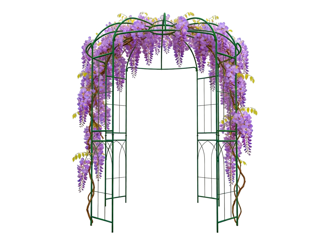 Relaxdays Pabellón Metálico Para Rosas, 275x211x211 Cm, Soporte Para Trepadoras, Jardín, Transitable, Verde Oscuro
